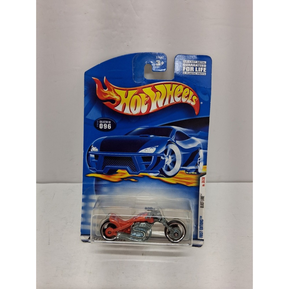 Hot Wheels 2000 First Editions Blast Lane Orange Motorcycle 096 36/36 Mattel
